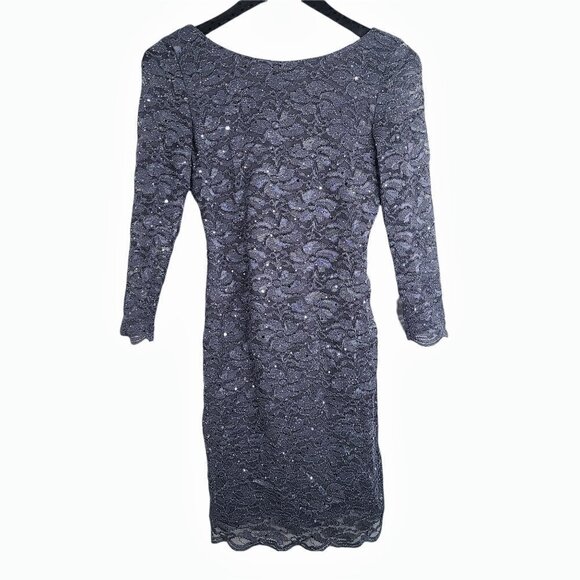 Jump Apparel Gray Sparkly Sequin Open Back Bodycon Mini Dress 3/4 - Picture 1 of 9